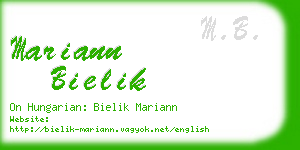 mariann bielik business card